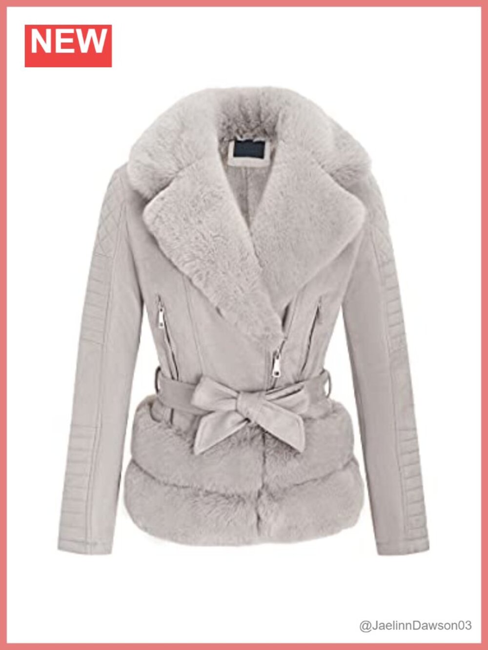 Faux Leather Aviator Sherpa Lined Winter Coat Faux Fur Collar
